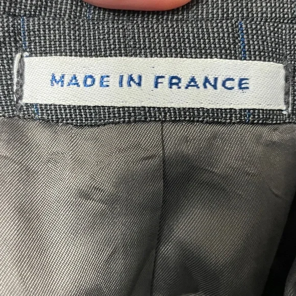 Mens YVES Saint LAURENT Gray Blue Striped 2 Button Blazer France 44S Wool - Picture 6 of 8